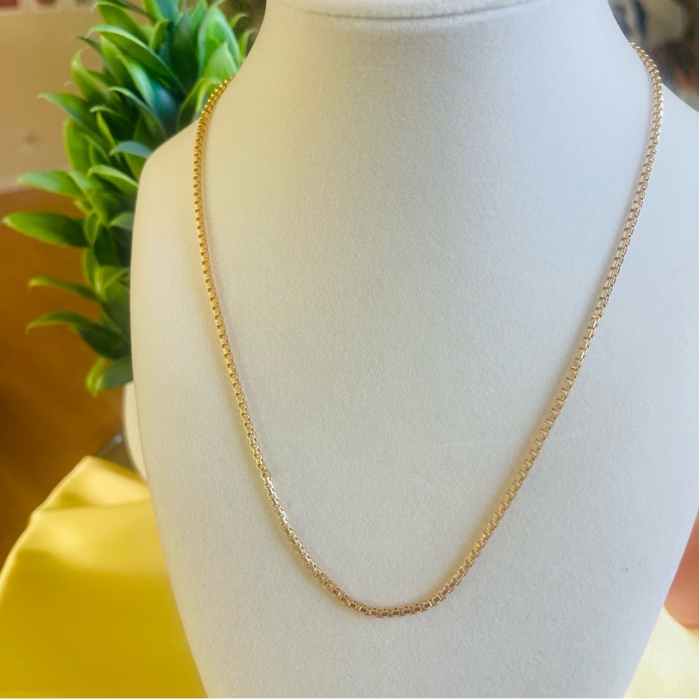 Gold Box Chain Necklace - Women's Fashion Jewelry